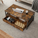 Table Basse Bois Metal Industrielle