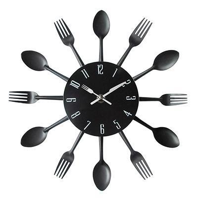 horloge industrielle cuisine noir
